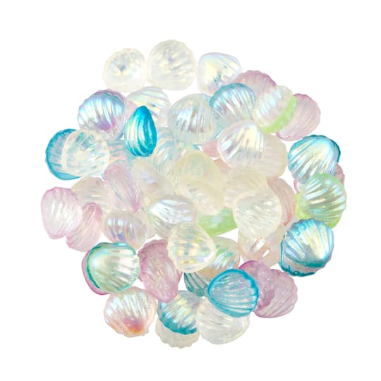 7.5mm Pastel AB Mix Plastic Flatback Shells, 200ct. by Bead Landing™